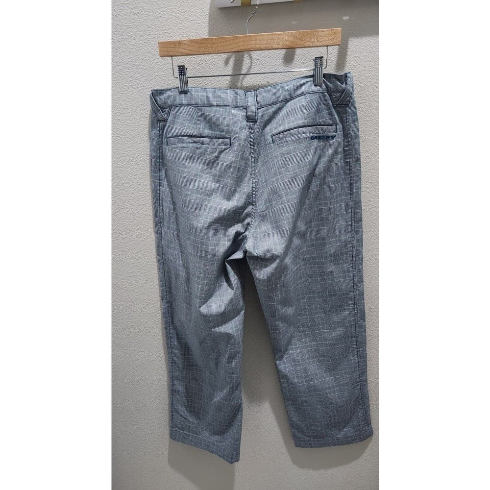Oakley Pants Mens 34W‎ Grey Plaid Straight Leg Golf Casual Slacks Trousers - Picture 3 of 10